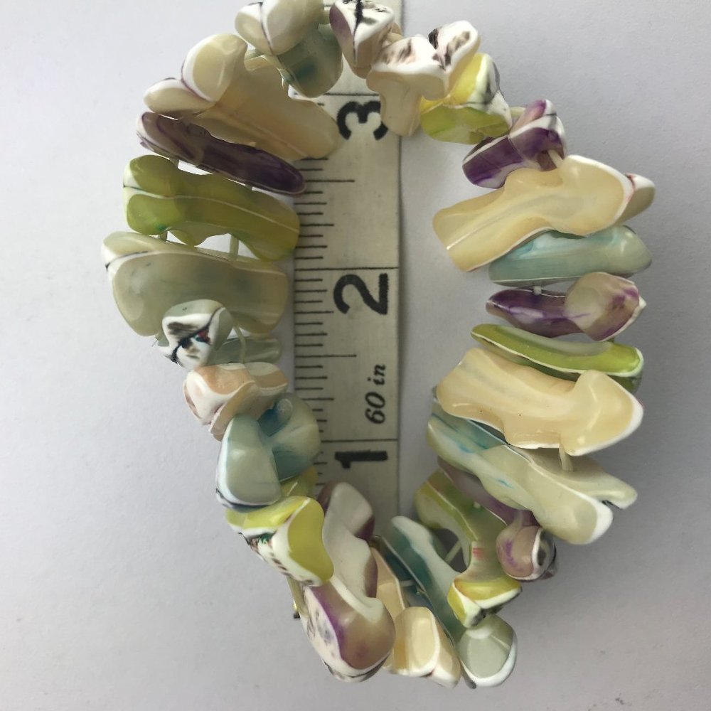 Shell Bracelet Stretchy Multicolor - Picture 3 of 4